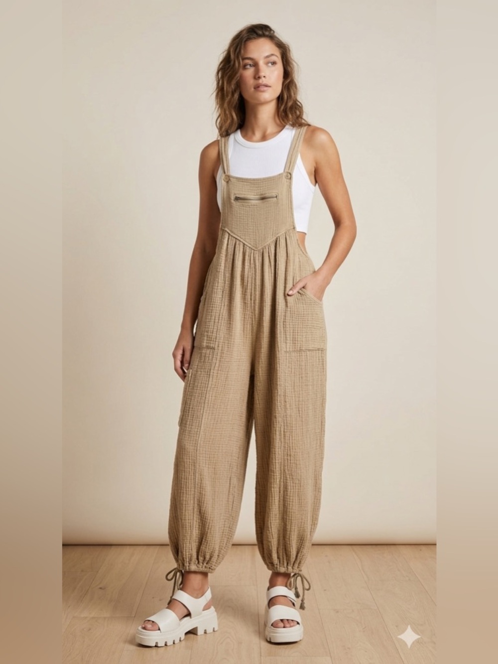 Easel Gauze oversized Overalls beautiful combination of colour and comfort